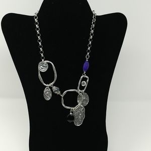 NWT Stamped Metal Collage Necklace